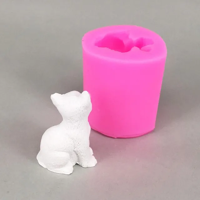 Silicone form for plaster casting Gypsum - motif 3D kittens