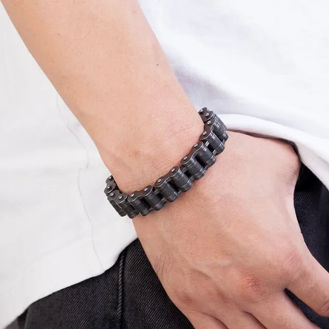 Bracelet pour homme en style chaîne de moto