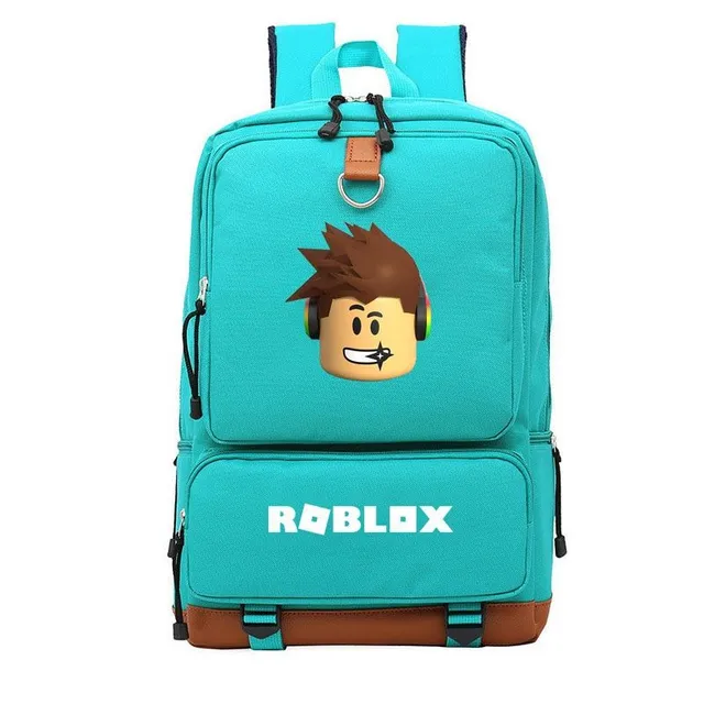 Fashionable backpack for teens with popular Roblox motif