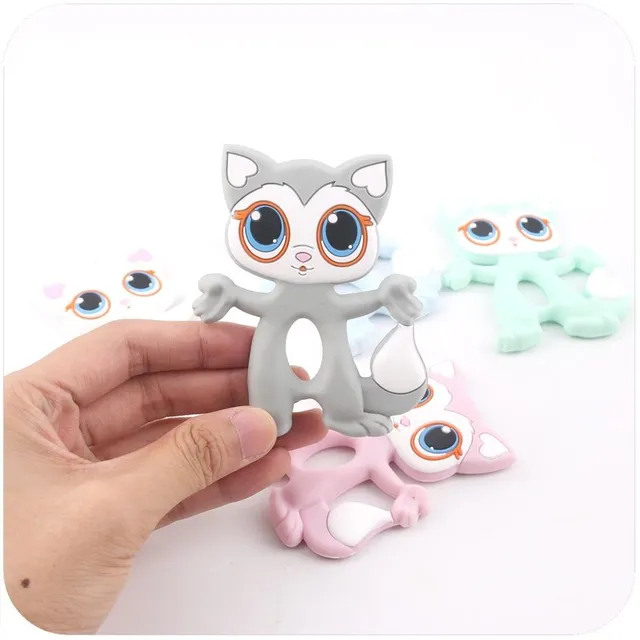 Jucărie de mestecat pentru copii în formă de pisicuță - 5 culori
