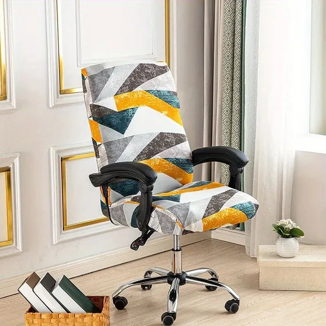 Comfortable flexible cover for office chair with printing - Perfect fit for your work corner