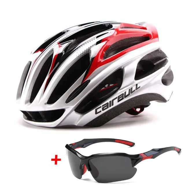 Cycling helmet + polarized glasses