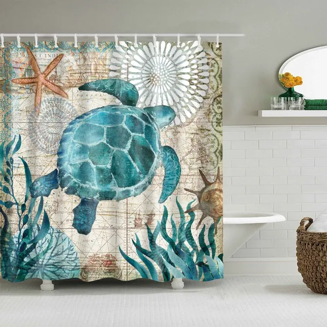Shower curtain sea animals M 3