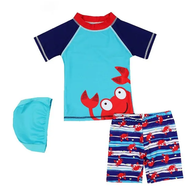 Children's set of shorts and long-sleeved shirt for swimming