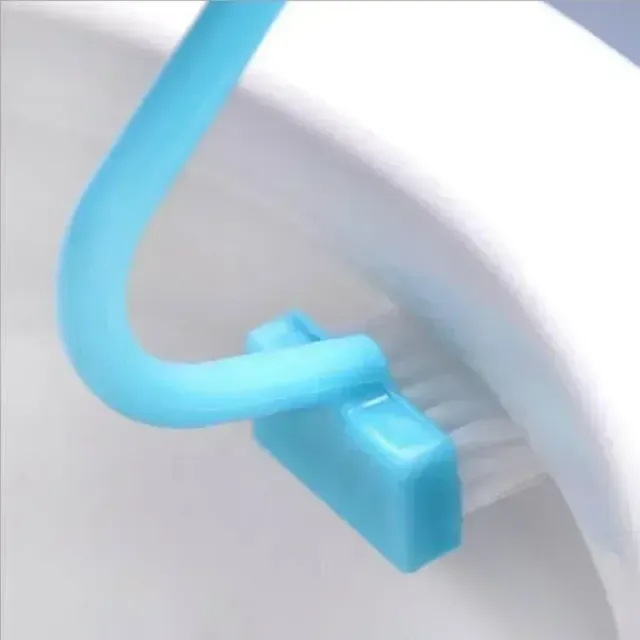 Zakrivená kefka na WC s dlhou rukoväťou
