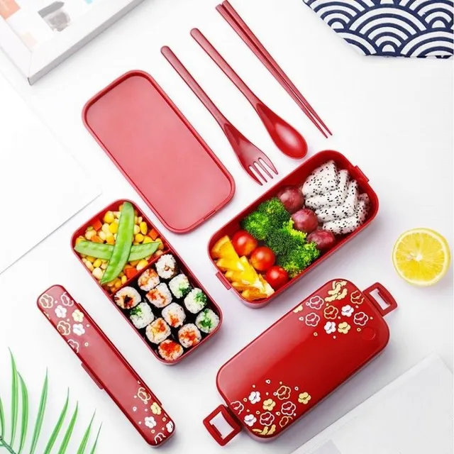 Bento box à nourriture à deux niveaux C16