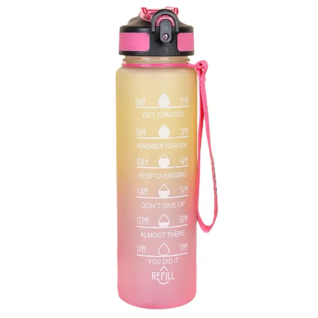 1000ml Water bottle - Motivating sports bottle with drink