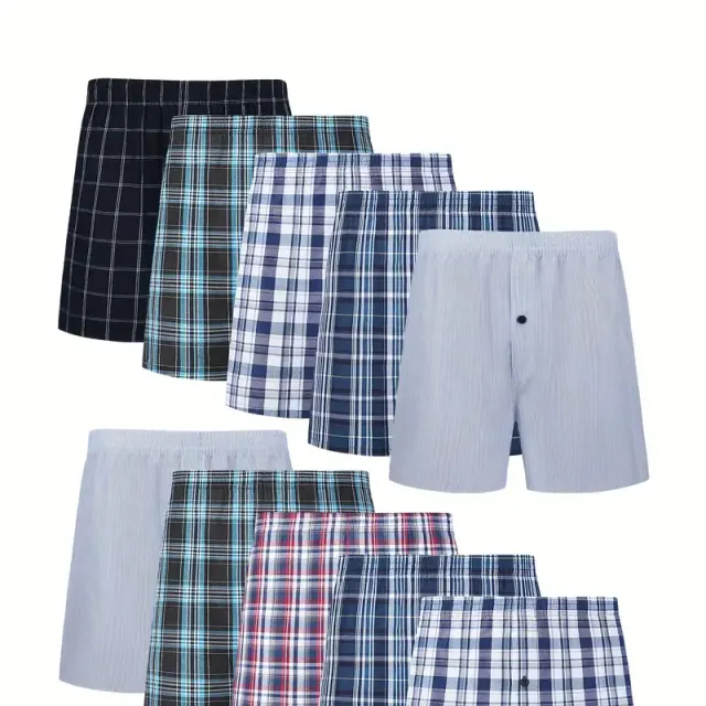 6/10 male woven boxers with elastic tape - Random Color