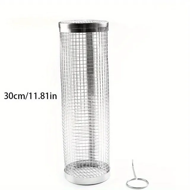 1pc Barbecue basket made of stainless steel netting - perfect for fish, vegetables and more - Practical accessories for barbecue and kitchen