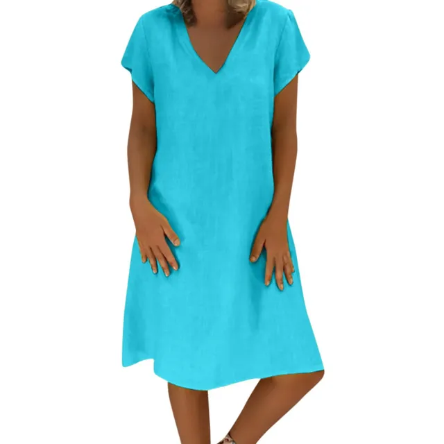 Ladies summer loose linen dress