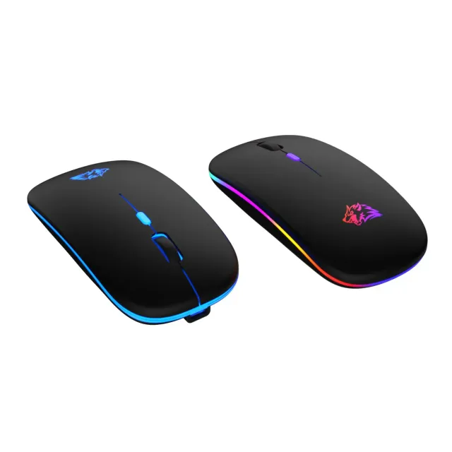 Wireless Bluetooth mouse with LED lighting and quiet button