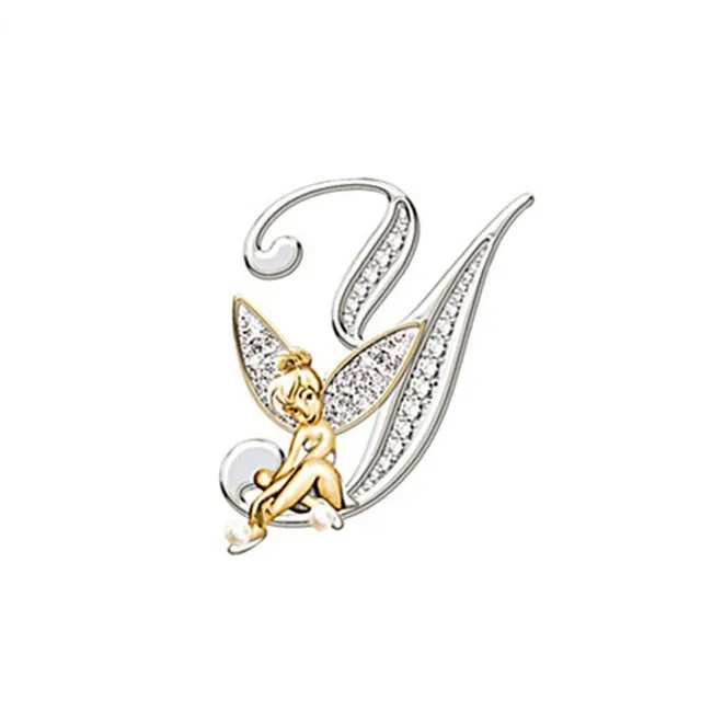 Luxury glitter brooch with letter - Fairy