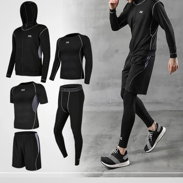 Fitness kit for men with 5-piece compression