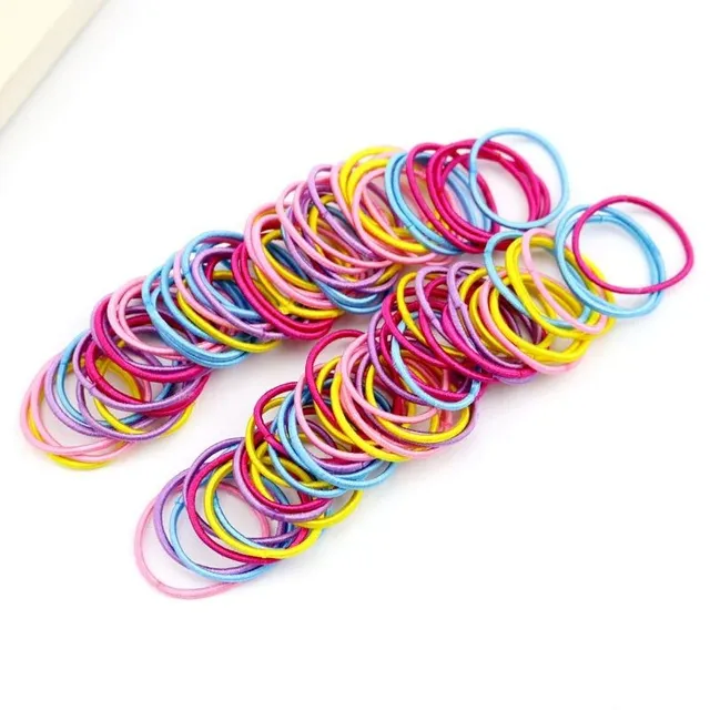 Thin hair elastics - 100 pcs