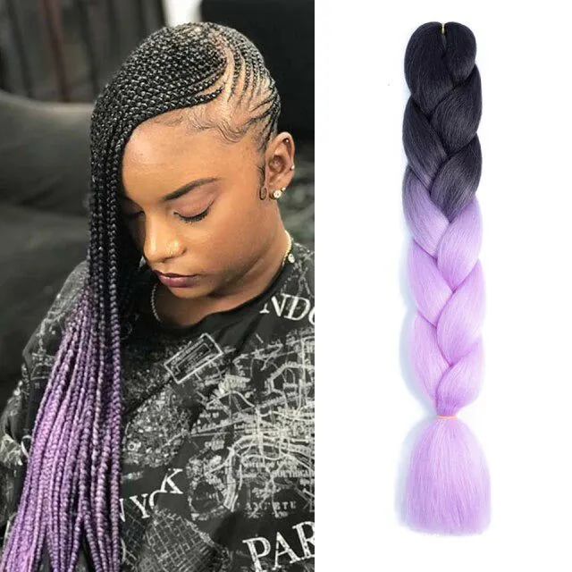 Ombre kanekalon hair on braids - more variants