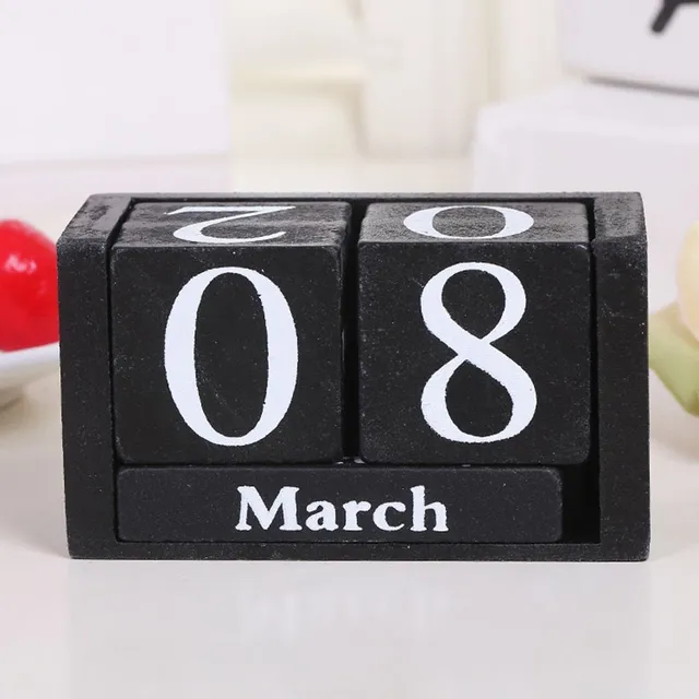 Wooden calendar made of cubes