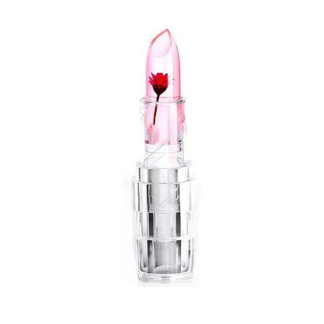 Transparent lipstick with flower