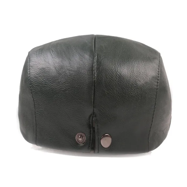 Male leather beret - Retro flat hat driver