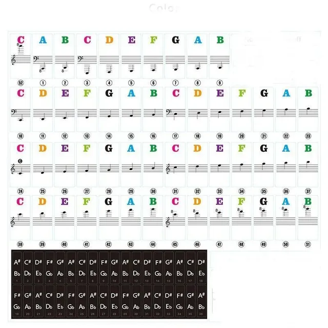 Transparent stickers for electronic keys Peony - 88 pcs