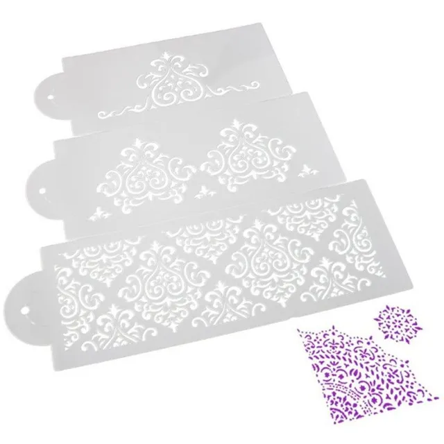 Set of stencils for decorating with ornament 3 pcs