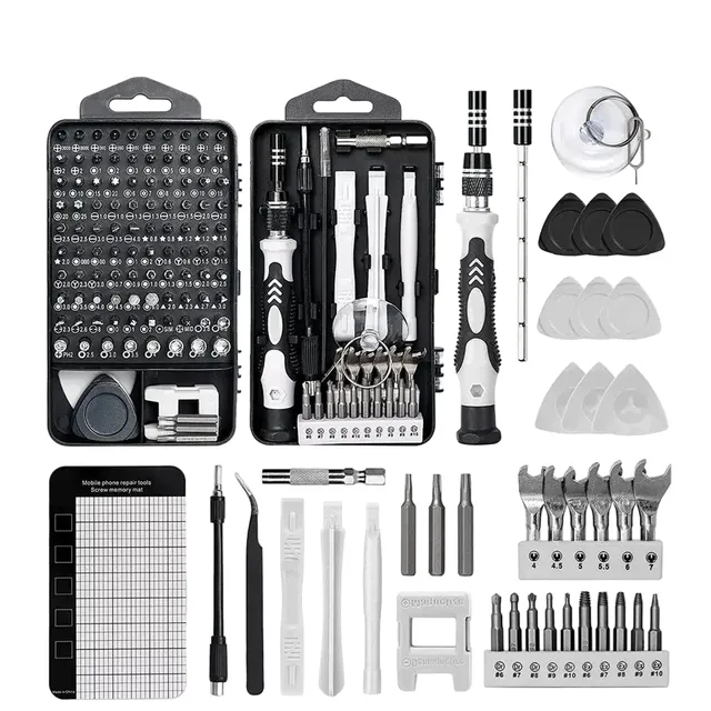 Set of multifunction screwdrivers 138 pcs Set of screwdrivers for repair of electronics and phones Professional set for repair of phones, PCs and electronics Magnetic screwdriver