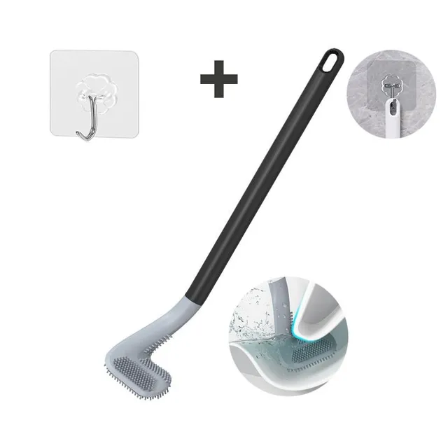 Wall-mounted cleaning brush for toilets