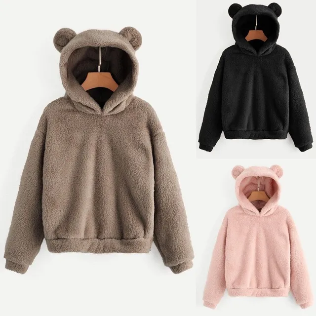 Women's furry sweatshirt with ears