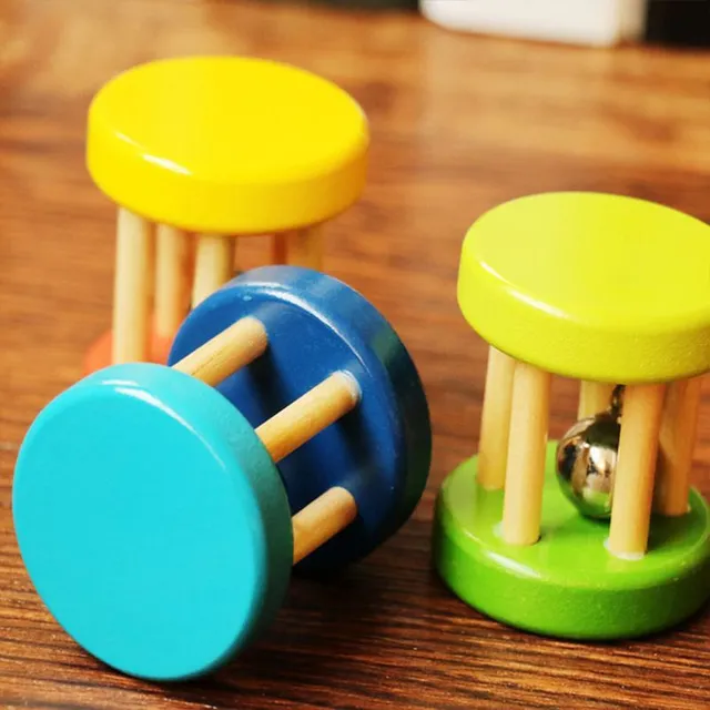 Wooden rattle with jingle