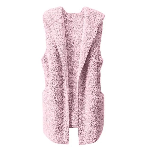 Stylish ladies' warm long vest Lisa pink l
