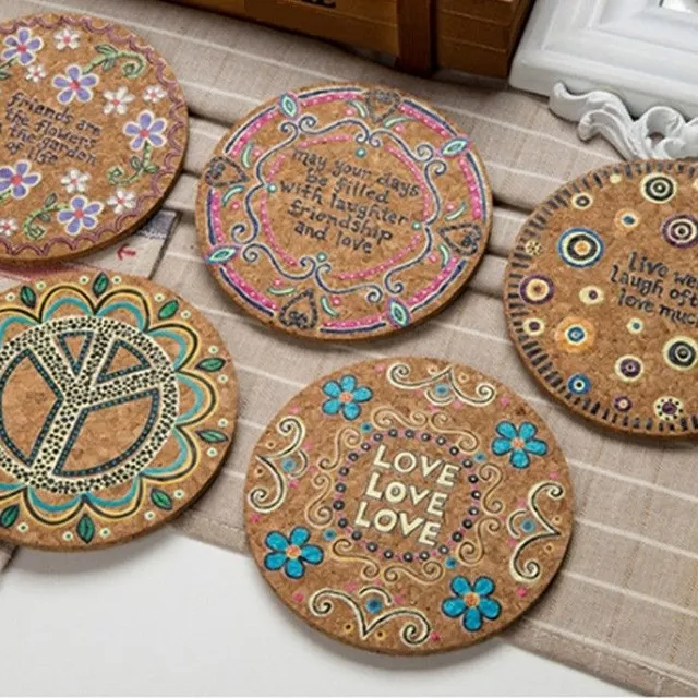 Cork Coasters hippie 4 szt.