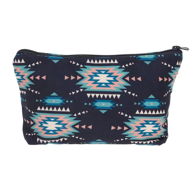 Cosmetic bag with pattern - Dark blue