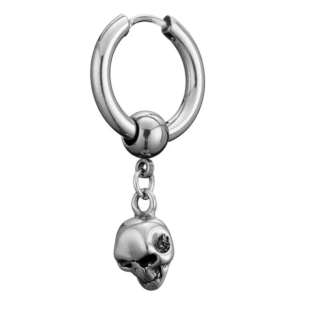 Circle earrings with skull