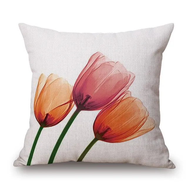 Husă pentru perne cu model floral 45 x 45 cm