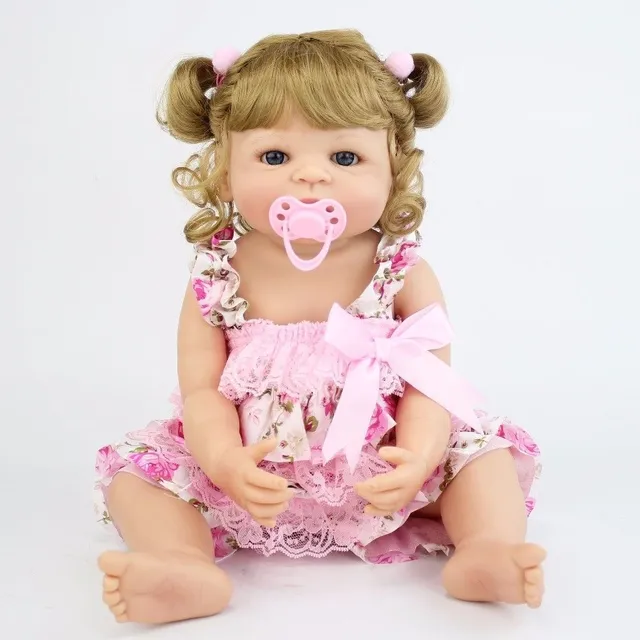 Doll with curly hair 55 cm