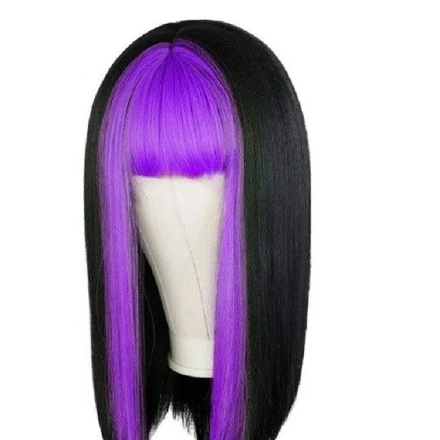 Wig with colored bang