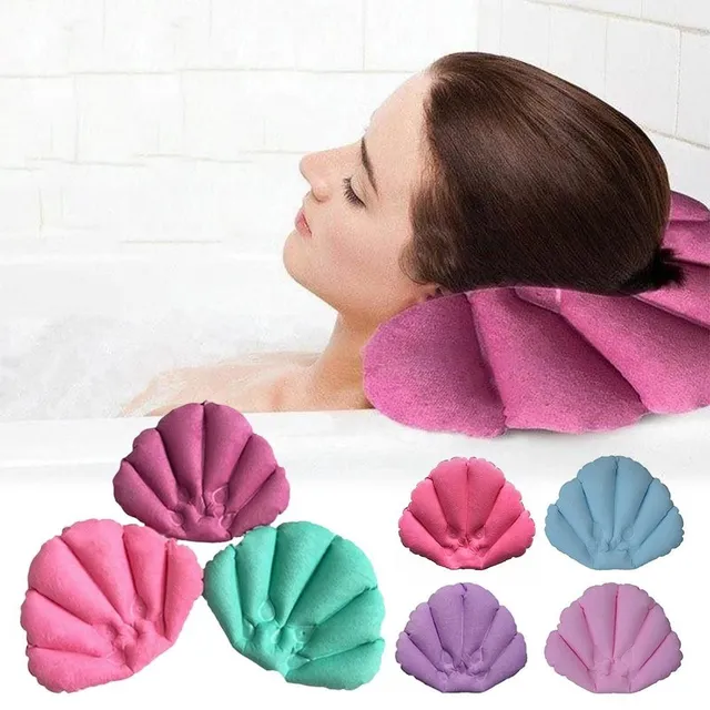 Shell-shaped tub pillow