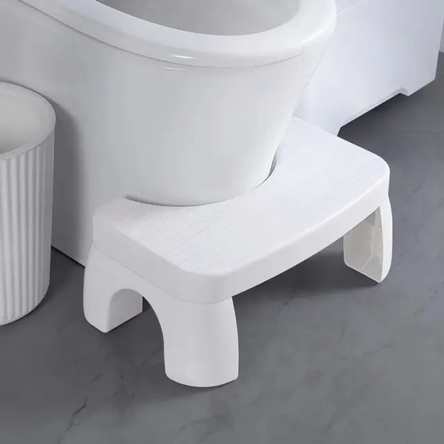 Scaun pliabil rotund pentru toaletă - Suport din plastic antiderapant pentru WC, suport rezistent pentru toaletă, taburet pentru picioare, taburet curbat 39 x 22 x 17 cm