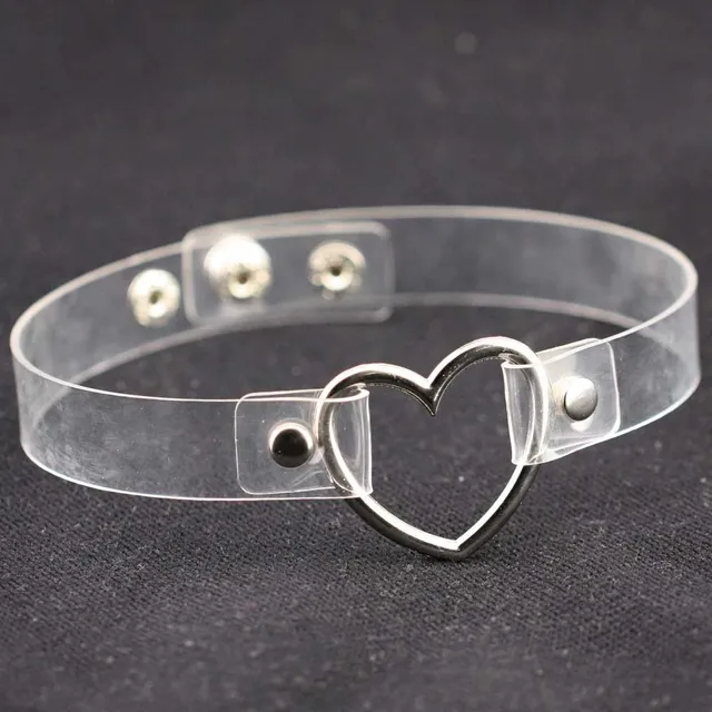 Transparent choker with heart