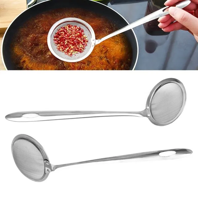 Scoop and colander 2v1 of stainless steel