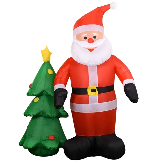 Inflatable Santa Claus and Tree