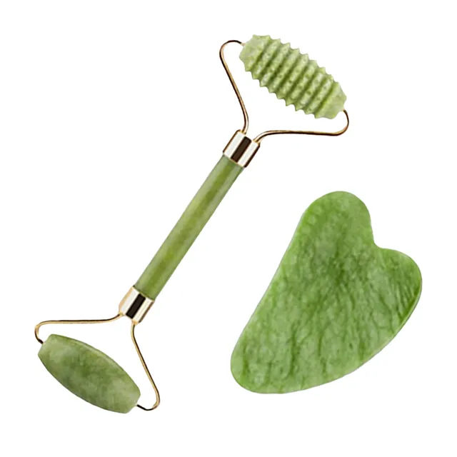 Jade massage roller for face with stone T831