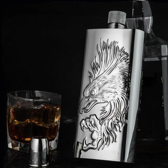 Stainless steel flask with eagle