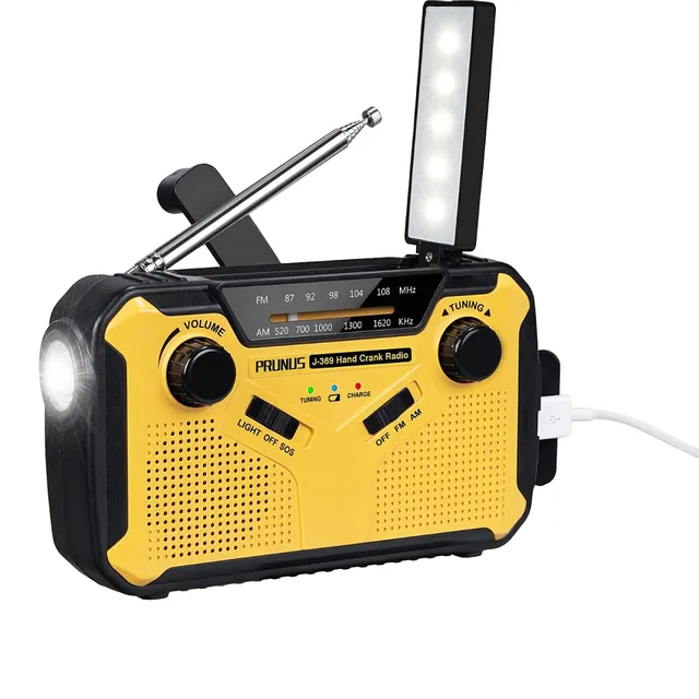 Radio de urgență cu lanternă și powerbank - Radio portabil cu antenă AM/FM, radio wireless, lanternă LED, powerbank, radio multifuncțional 17,7 x 6,4 x 10,4 cm