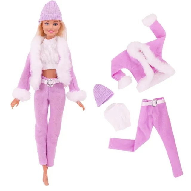 Set of 5 pieces of fashionable clothes and accessories for Barbie dolls