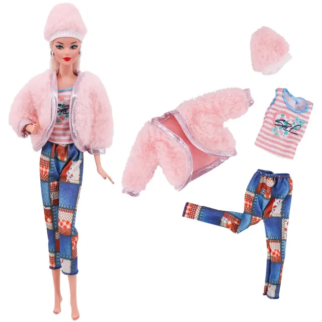 Set of 5 pieces of fashionable clothes and accessories for Barbie dolls