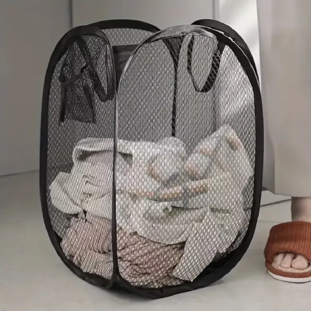 Folding laundry basket with large capacity - ideal for saving space