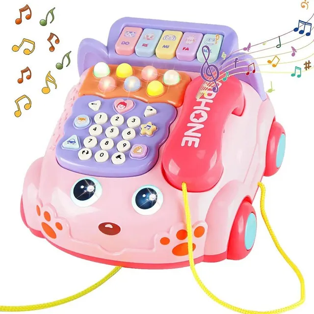 Detská hračka Montessori hudobný klavír mobilný telefón pre deti