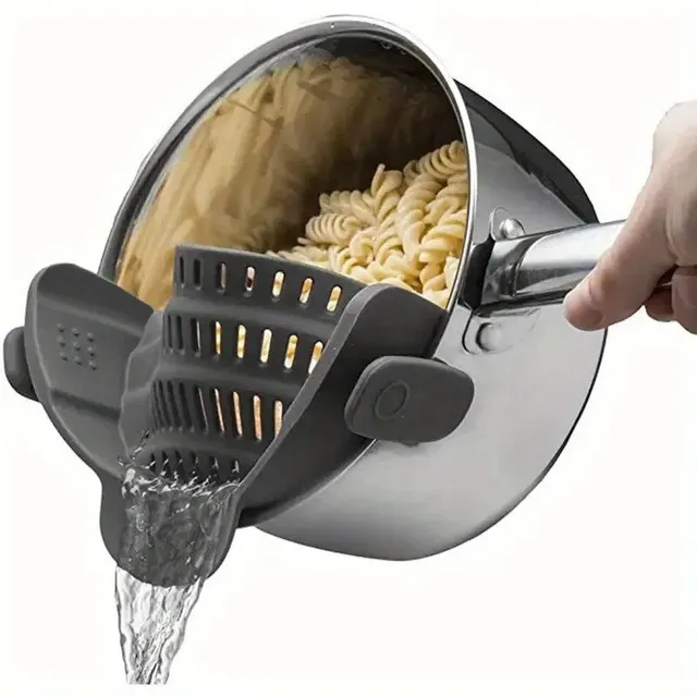Silicone kitchen sieve for pasta or vegetables for centrifugation of liquid