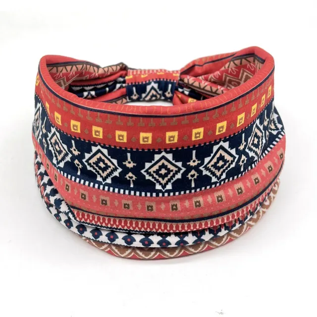 Women's wide cotton elastic headband - boho hat