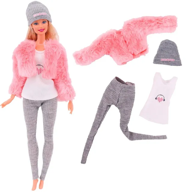 Set of 5 pieces of fashionable clothes and accessories for Barbie dolls